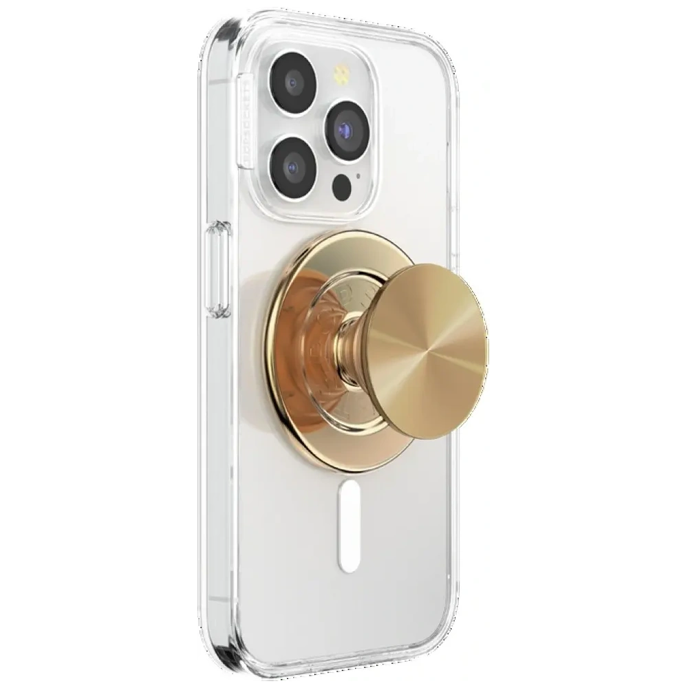 Uchwyt do telefonu POPSOCKETS Round Radial Gold Aluminum MagSafe złoty