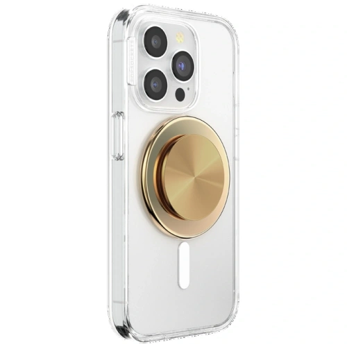 Uchwyt do telefonu POPSOCKETS Round Radial Gold Aluminum MagSafe złoty