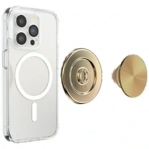 Uchwyt do telefonu POPSOCKETS Round Radial Gold Aluminum MagSafe złoty