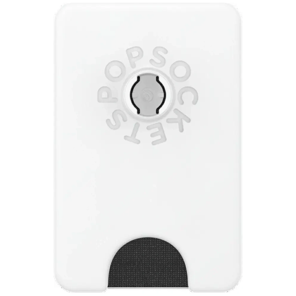 Uchwyt i podstawka do telefonu z portfelem POPSOCKETS PopWallet+ PopGrip PW+ MS G2 MagSafe biało-przezroczysty