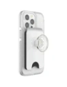 Uchwyt i podstawka do telefonu z portfelem POPSOCKETS PopWallet+ PopGrip PW+ MS G2 MagSafe biało-przezroczysty