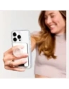 Uchwyt i podstawka do telefonu z portfelem POPSOCKETS PopWallet+ PopGrip PW+ MS G2 MagSafe biało-przezroczysty
