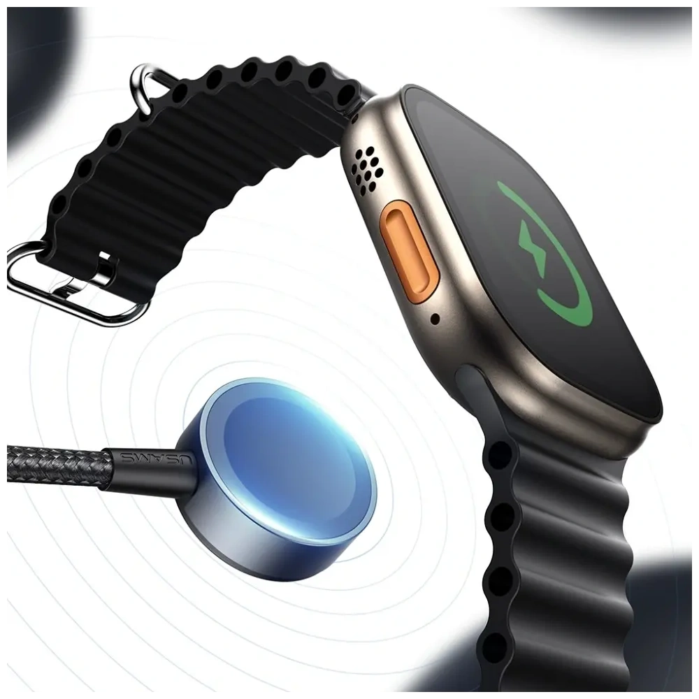 Kabel USAMS Huan Series SJ754 3w1 72W USB-C / USB-C 60W, USB-C 12W + ładowarka do zegarka 2.5W tarnish