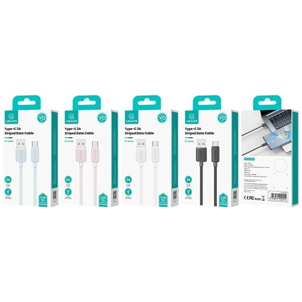 Kabel USAMS KY Series US-SJ693 3A USB-A / USB-C 2m biały