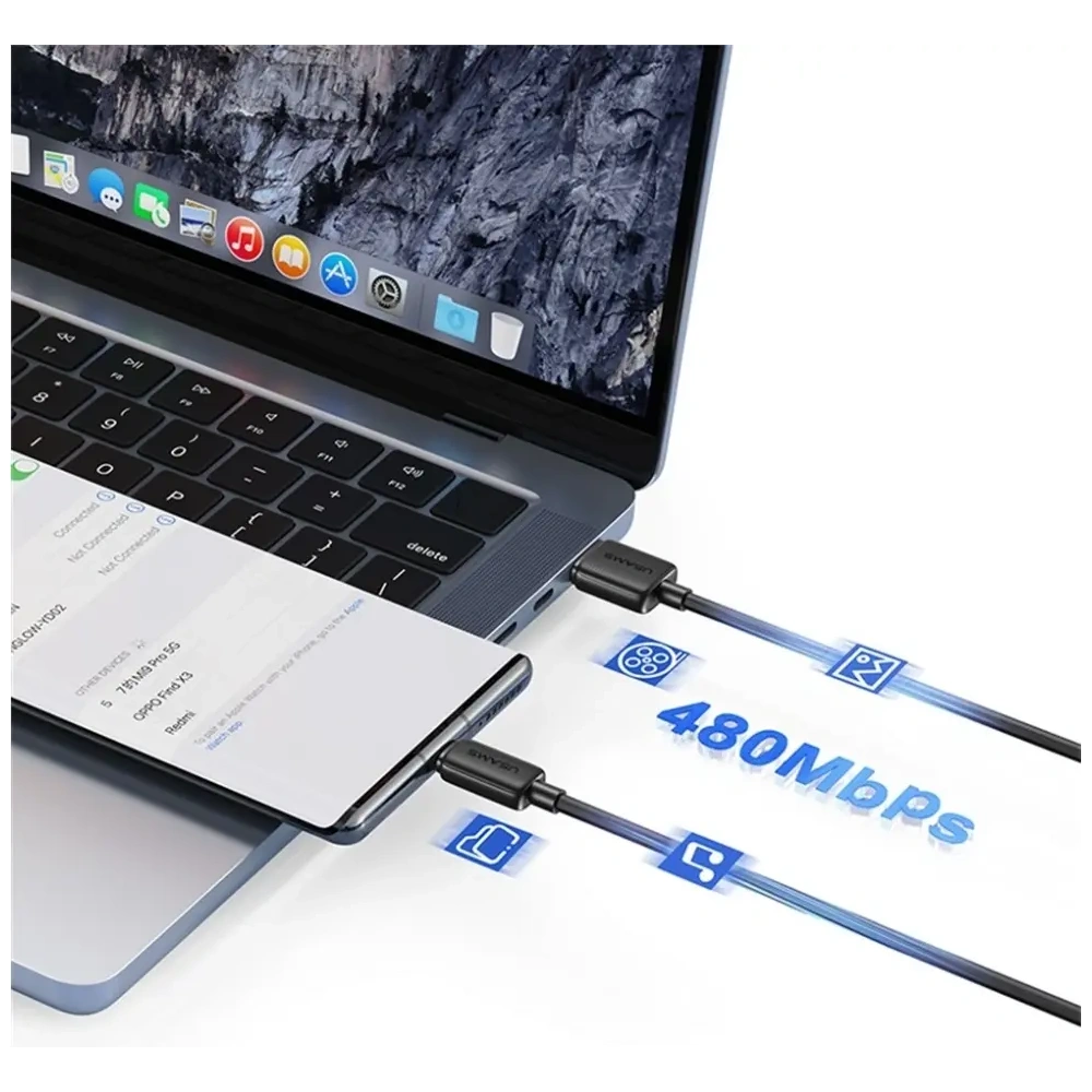 Kabel USAMS KY Series US-SJ698 3A USB-A / USB-C 3m czarny