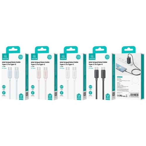 Kabel USAMS KY Series US-SJ701 60W USB-C / USB-C 3m czarny