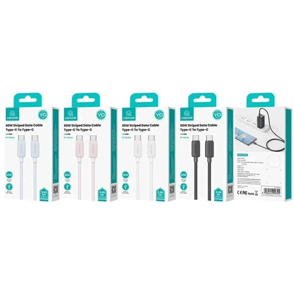 Kabel USAMS KY Series US-SJ701 60W USB-C / USB-C 3m czarny