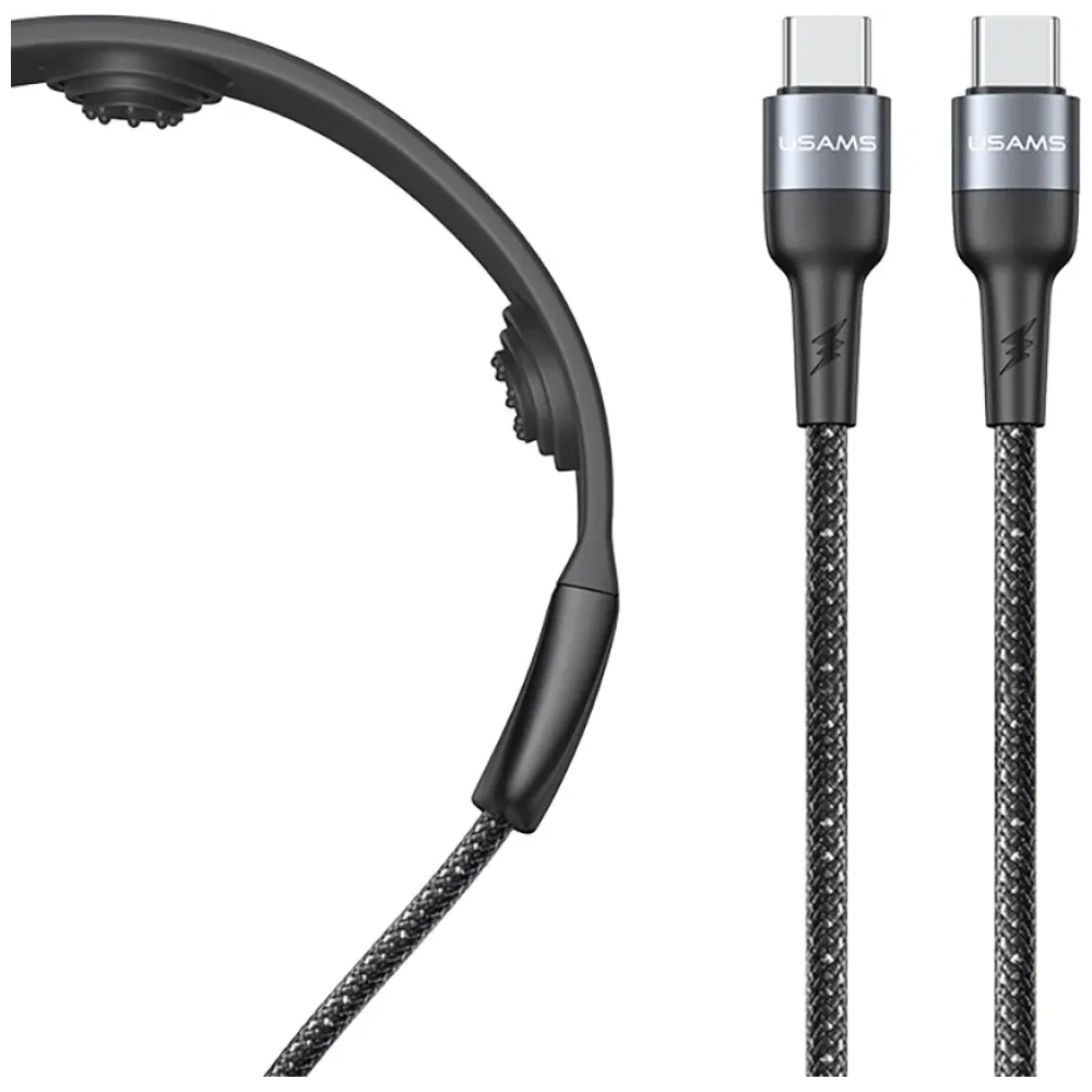 Kabel USAMS SJ759 U89 100W Fast Charging z masażerem czarny
