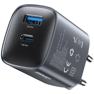 Ładowarka sieciowa USAMS CC290 T66 45W GaN USB-A, USB-C srebrny