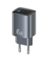 Ładowarka sieciowa USAMS CC290 T66 45W GaN USB-A, USB-C tarnish