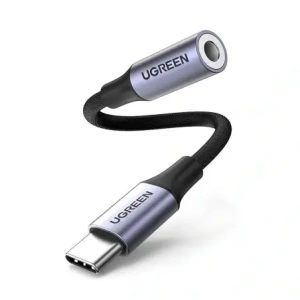 Adapter audio UGREEN AV161 USB-C (męski) / mini jack 3,5 mm (żeński) 10cm szary