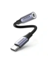 Adapter audio UGREEN AV161 USB-C (męski) / mini jack 3,5 mm (żeński) 10cm szary
