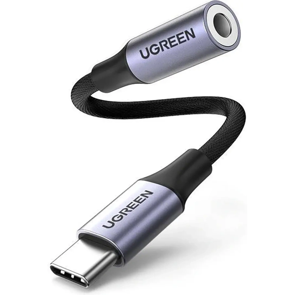 Adapter audio UGREEN AV161 USB-C (męski) / mini jack 3,5 mm (żeński) 10cm szary