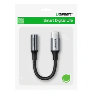 Adapter audio UGREEN AV161 USB-C (męski) / mini jack 3,5 mm (żeński) 10cm szary