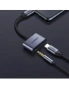 Adapter UGREEN CM193 50596 audio dwuportowy USB-C (męski) - mini jack 3.5mm / USB-C (żeński) szary