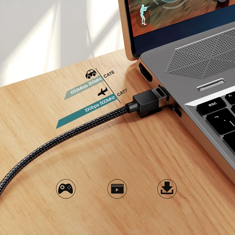 Kabel UGREEN NW150 30791 Ethernet RJ45 Cat 7 10Gbps 10m czarny