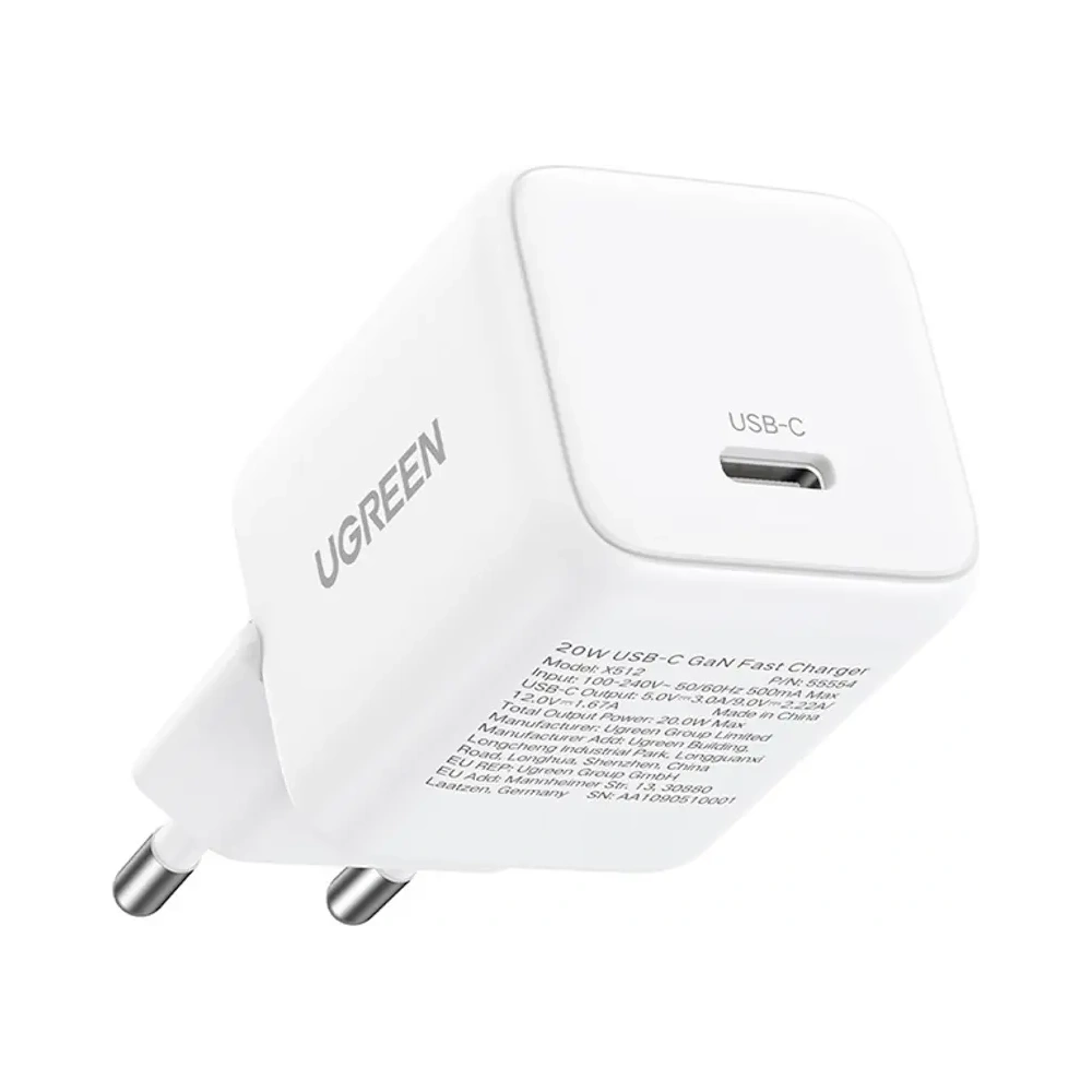 Ładowarka sieciowa UGREEN X512 20W GaN USB-C biała