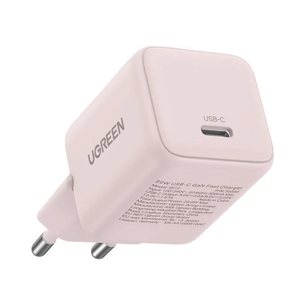 Ładowarka sieciowa UGREEN X512 20W GaN USB-C różowa