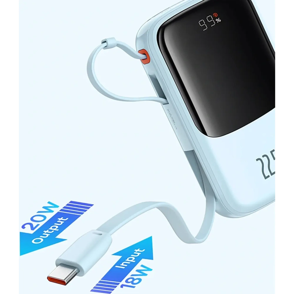 Powerbank Baseus Qpow Pro+ 22.5W 10000mAh USB-C niebieski