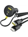 Ładowarka samochodowa Baseus Circular 60W USB-A, USB-C z wbudowanym kablem Lightning, USB-C 1.4m czarna