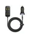 Ładowarka samochodowa Baseus BackseatPal L1 110W 3xUSB-A, 3xUSB-C z przedłużaczem 1.5m czarna