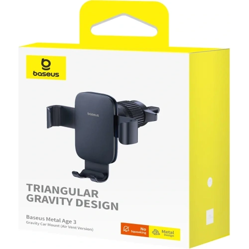 Uchwyt samochodowy do kratki Baseus Metal Age 3 grawitacyjny czarny