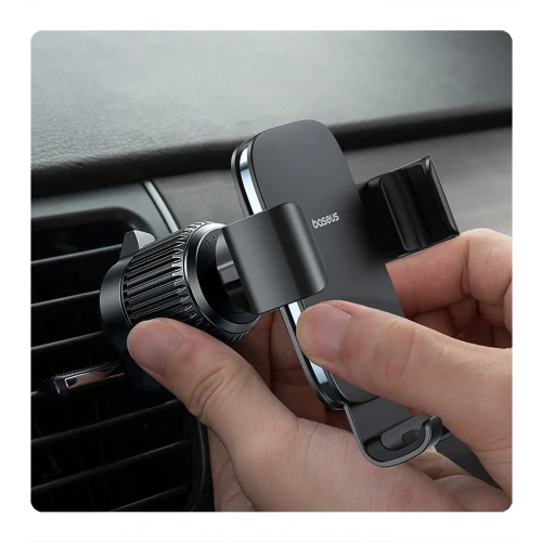 Uchwyt samochodowy do kratki Baseus Metal Age 3 grawitacyjny czarny