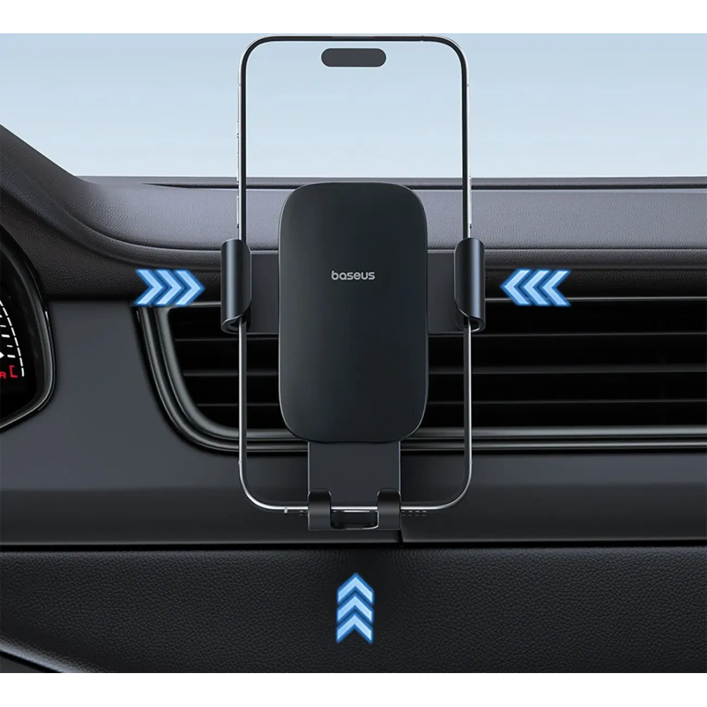 Uchwyt samochodowy do kratki Baseus Metal Age 3 grawitacyjny czarny