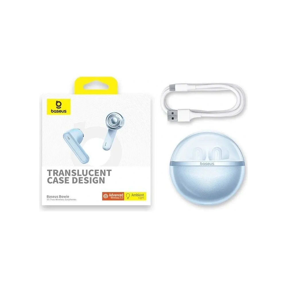 Bezprzewodowe słuchawki douszne Baseus Bowie E5 TWS niebieskie