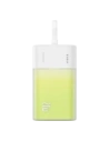 Powerbank Baseus Popsicle 5200mAh 20W z wbudowanym kablem Lightning + kabel Baseus Simple USB-C / USB-C 60W/20V/3A/30cm biało-zielony