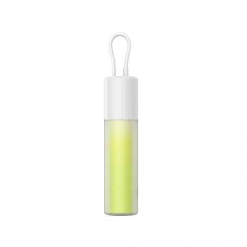 Powerbank Baseus Popsicle 5200mAh 20W z wbudowanym kablem Lightning + kabel Baseus Simple USB-C / USB-C 60W/20V/3A/30cm biało-zielony