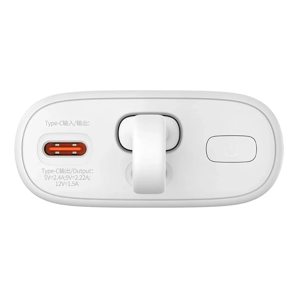 Powerbank Baseus Popsicle 5200mAh 20W z wbudowanym kablem Lightning + kabel Baseus Simple USB-C / USB-C 60W/20V/3A/30cm biało-zielony