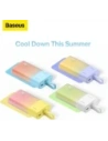 Powerbank Baseus Popsicle 5200mAh 20W z wbudowanym kablem Lightning + kabel Baseus Simple USB-C / USB-C 60W/20V/3A/30cm biało-zielony