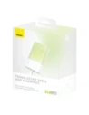 Powerbank Baseus Popsicle 5200mAh 20W z wbudowanym kablem Lightning + kabel Baseus Simple USB-C / USB-C 60W/20V/3A/30cm biało-zielony