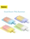 Powerbank Baseus Popsicle 5200mAh 20W z wbudowanym kablem Lightning + kabel Baseus Simple USB-C / USB-C 60W/20V/3A/30cm niebiesko-pomarańczowy