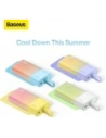 Powerbank Baseus Popsicle 5200mAh 20W z wbudowanym kablem Lightning + kabel Baseus Simple USB-C / USB-C 60W/20V/3A/30cm zółto-różowy
