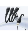 Kabel 3w1 Baseus Flash Series 3 USB-C / 2xUSB-C, Lightning 1.5m 100W czarny