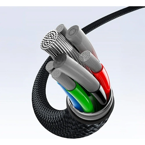 Kabel 3w1 Baseus Flash Series 3 USB-C / 2xUSB-C, Lightning 1.5m 100W czarny