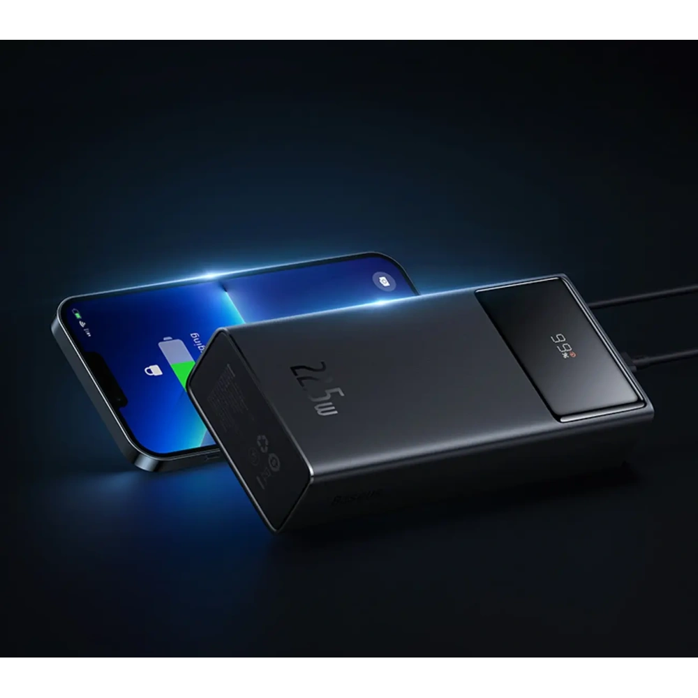 Powerbank Baseus EnerFill FP41 30000mAh 22.5W z kablem Baseus Simple USB-A / USB-C 3A 30cm czarny