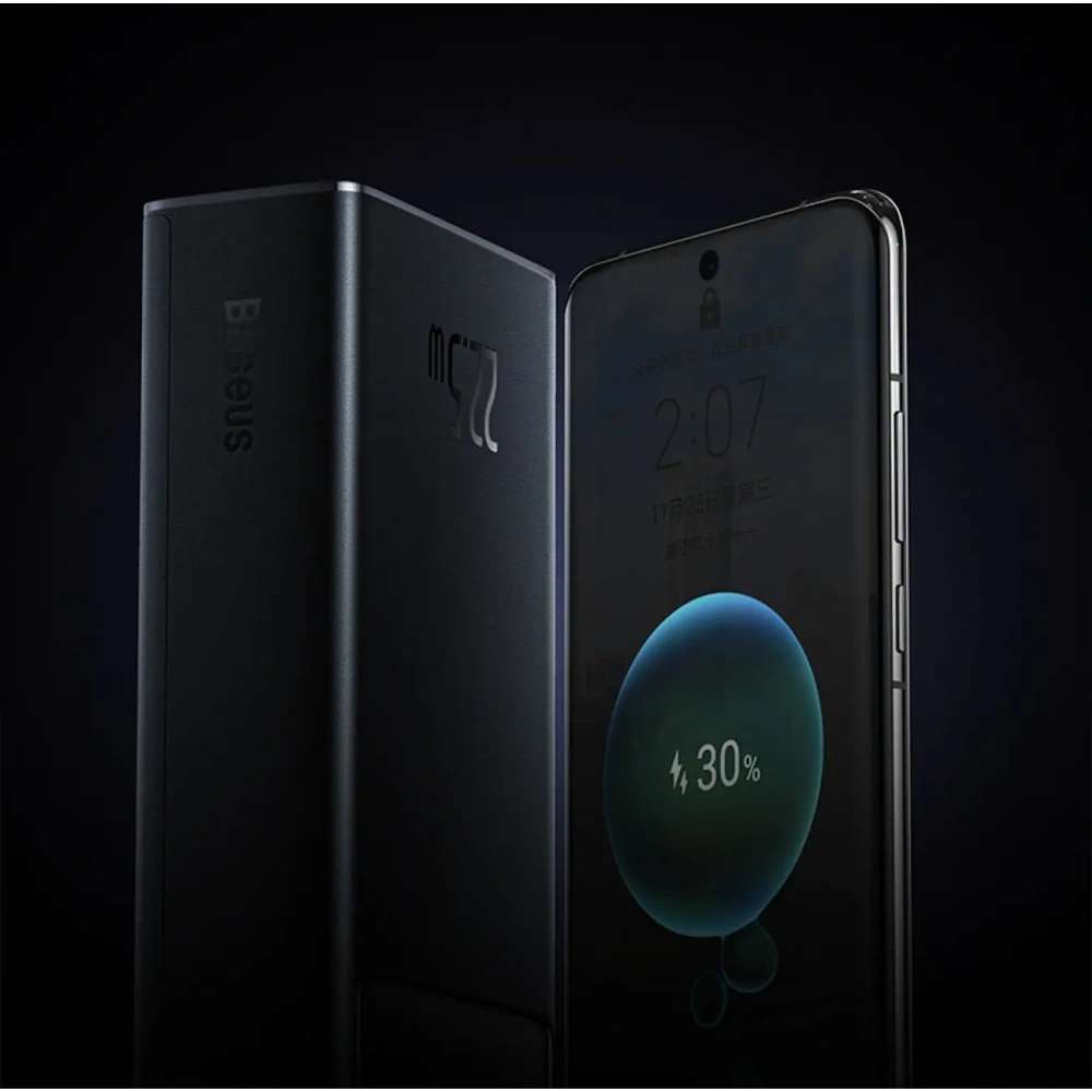 Powerbank Baseus EnerFill FP41 30000mAh 22.5W z kablem Baseus Simple USB-A / USB-C 3A 30cm czarny