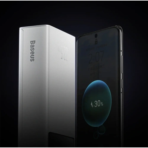 Powerbank Baseus EnerFill FP41 30000mAh 22.5W z kablem Baseus Simple USB-A / USB-C 3A 30cm biały