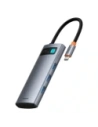 HUB Baseus Metal Gleam USB-C / HDMI 4K 60Hz, 3xUSB-A 3.0, USB-C PD, SD, microSD szary