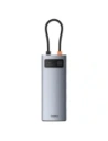 HUB Baseus Metal Gleam USB-C / HDMI 4K 60Hz, 3xUSB-A 3.0, USB-C PD, SD, microSD szary