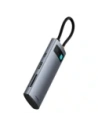 HUB Baseus Metal Gleam USB-C / HDMI 4K 60Hz, 3xUSB-A 3.0, USB-C PD, SD, microSD szary