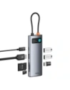 HUB Baseus Metal Gleam USB-C / HDMI 4K 60Hz, 3xUSB-A 3.0, USB-C PD, SD, microSD szary