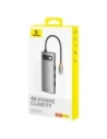 HUB Baseus Metal Gleam USB-C / HDMI 4K 60Hz, 3xUSB-A 3.0, USB-C PD, SD, microSD szary