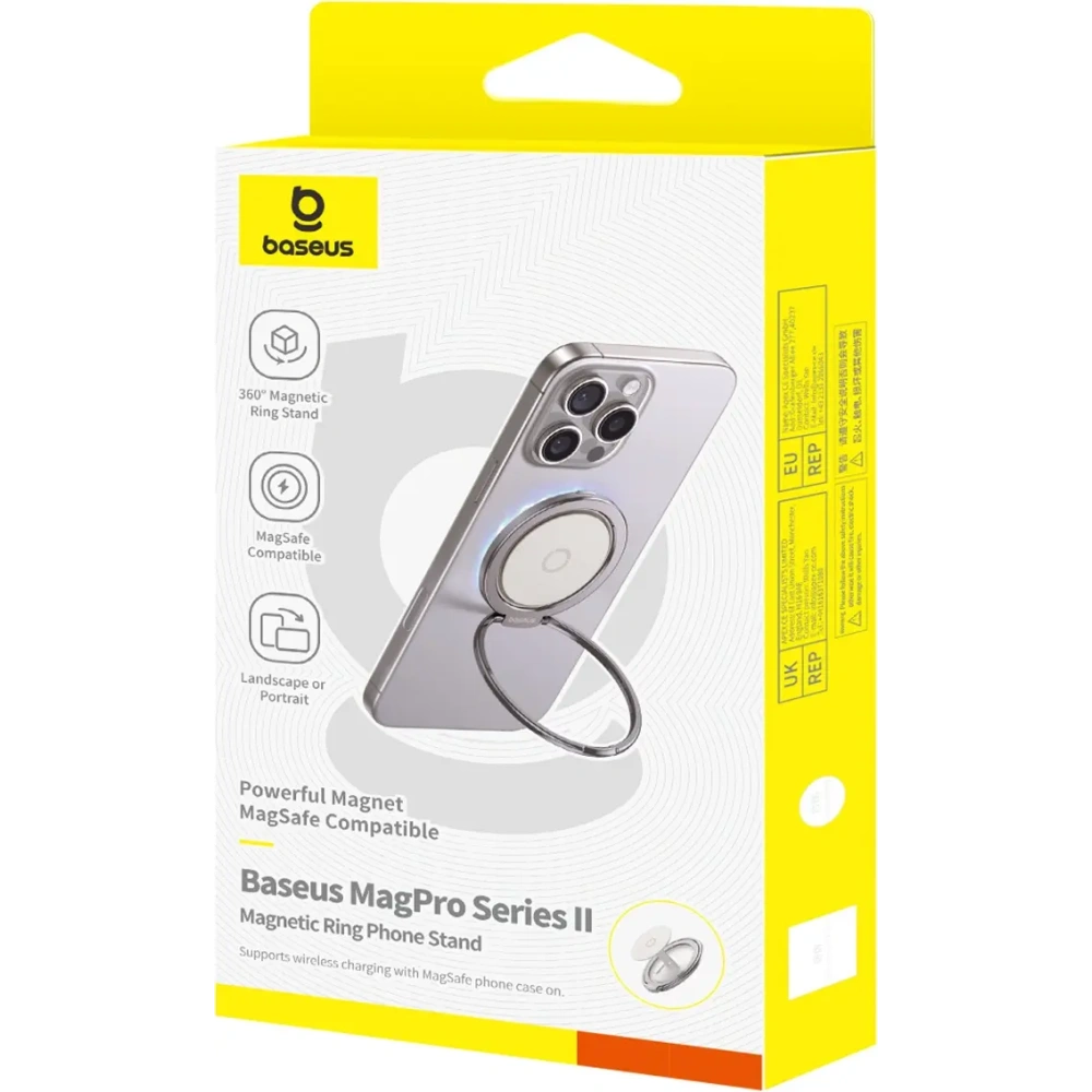 Ring magnetyczny Baseus MagPro II z funkcją podstawki tytanowy