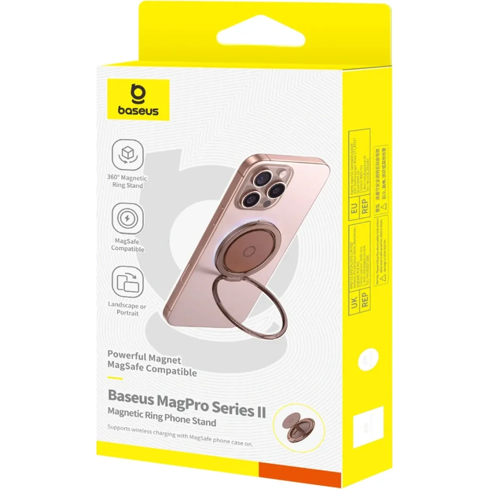 Pierścień magnetyczny Baseus MagPro II z funkcją podstawki czerwonozłoty
