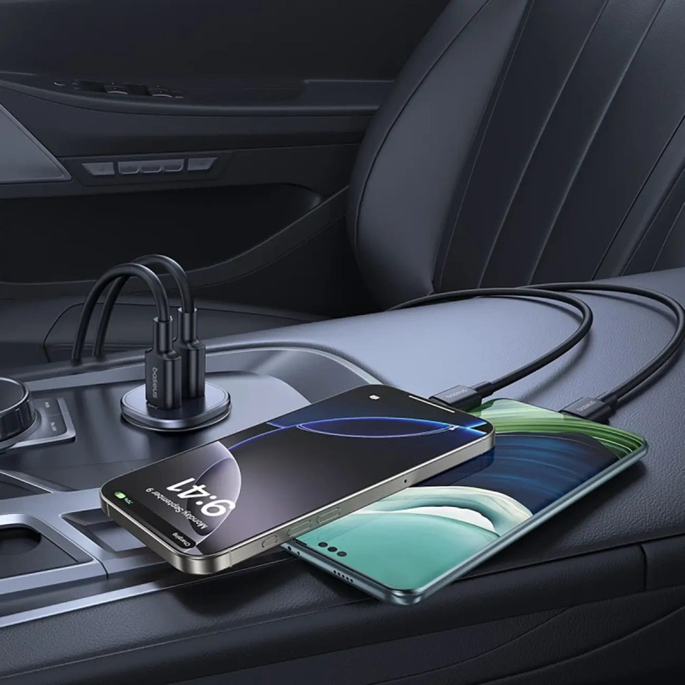 Ładowarka samochodowa Baseus GoTrip USB-A, USB-C 30W czarna