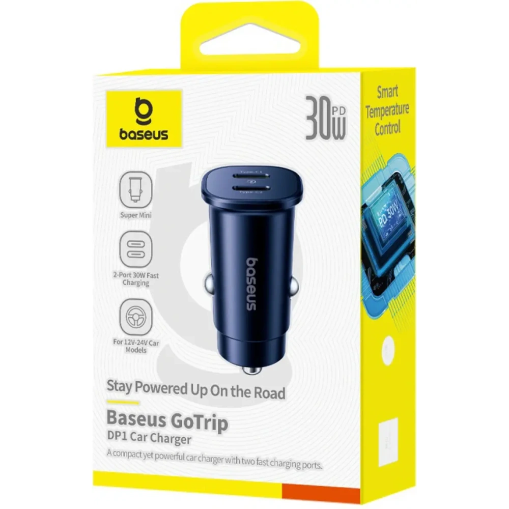 Ładowarka samochodowa Baseus GoTrip 2xUSB-C 30W czarna